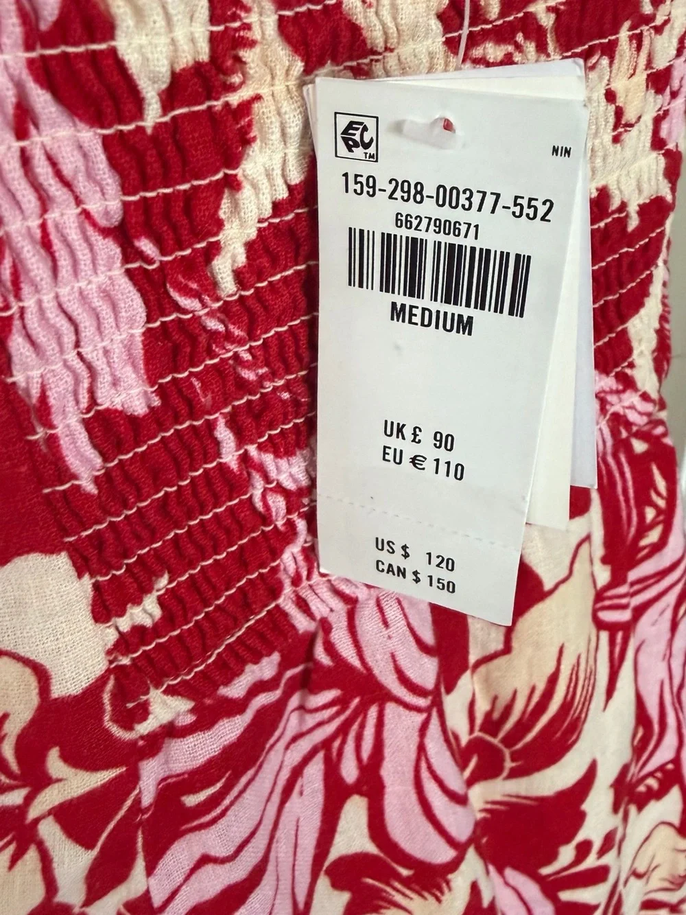 Abercrombie & Fitch Red and Cream Floral Maxi Slip Dress